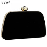 Burgundy Flannelette Clutch Bag Trapezoid Evening Party Clutches Bag