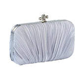 Glitter Pleated Evening Bag Chain Clutch Purse for Women Wedding Party