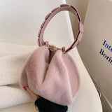 Mini Faux Fur Crossbody Bag Soft Plush Handbag
