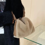 Mini Faux Fur Crossbody Bag Soft Plush Handbag