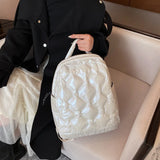 Women Winter Down Feather Padded Packback Large Multiple Pockets