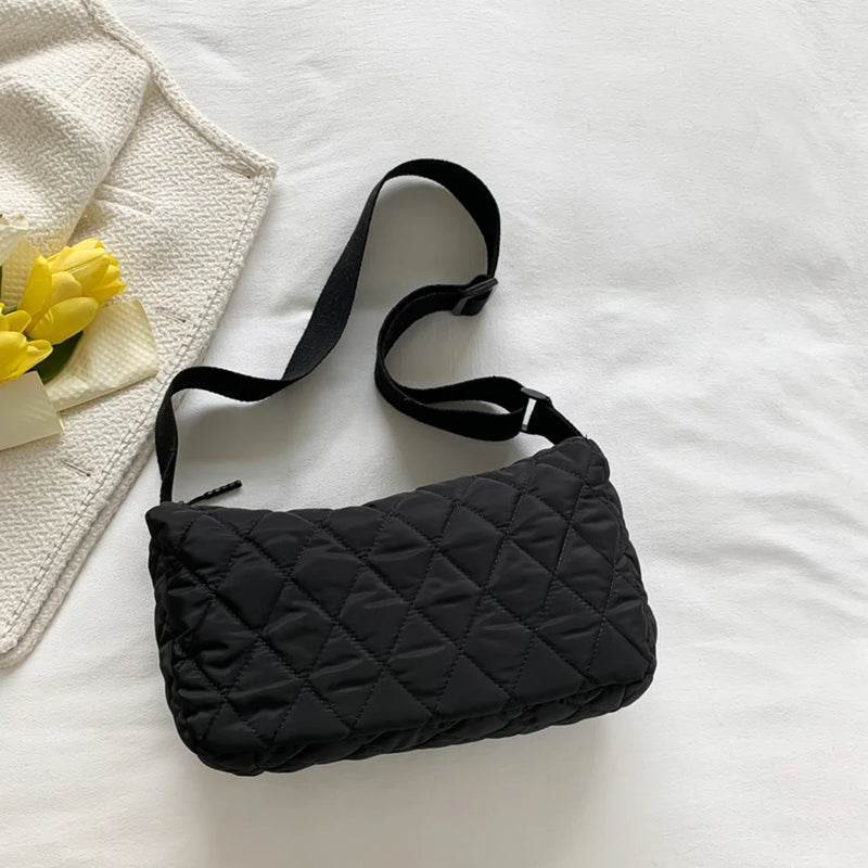 Women Winter Handbag Purse Crossbody Small Bag Rhombus Female Shoulder Bag