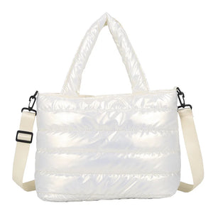 Women Winter Handbags Mobile Space Glossy Female Down Bags Cotton-padded Jacket
