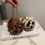 Leopard Pattern Ball Bag Single Shoulder Coin Purse