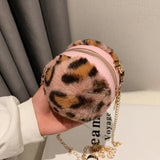 Leopard Pattern Ball Bag Single Shoulder Coin Purse