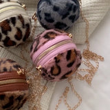 Leopard Pattern Ball Bag Single Shoulder Coin Purse