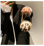 Leopard Pattern Ball Bag Single Shoulder Coin Purse