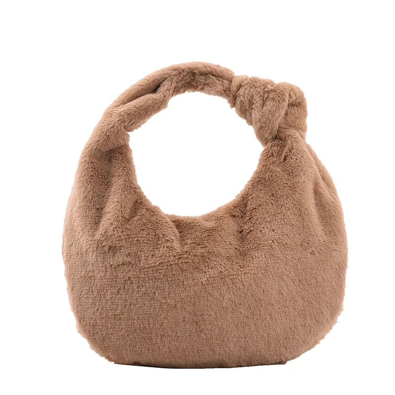 Winter Plush Handbag Vintage Underarm Bag Sac A Main Ladies Hobos Bags
