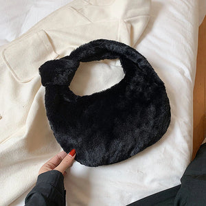 Winter Plush Handbag Vintage Underarm Bag Sac A Main Ladies Hobos Bags