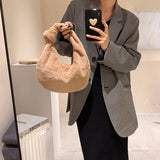 Winter Plush Handbag Vintage Underarm Bag Sac A Main Ladies Hobos Bags