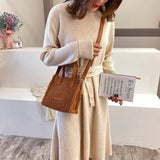 Women Winter Shoulder Bag Lamb Wool Warm Square Cross-body