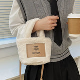Plush Winter Shoulder Bag Soft Furry Handbag Large Tote