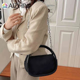 Women Handbags Solid Oxford Cloth Underarm Bags Chain Female Small Tote