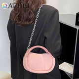 Women Handbags Solid Oxford Cloth Underarm Bags Chain Female Small Tote