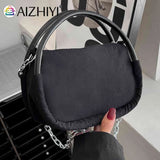 Women Handbags Solid Oxford Cloth Underarm Bags Chain Female Small Tote