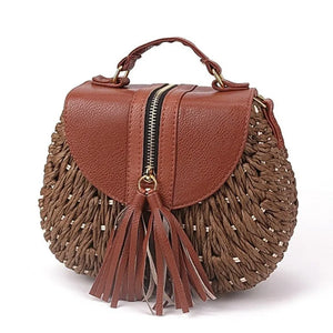 Women Woven Shoulder Bag Beach Travel Satchel Bags