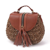 Women Woven Shoulder Bag Beach Travel Satchel Bags