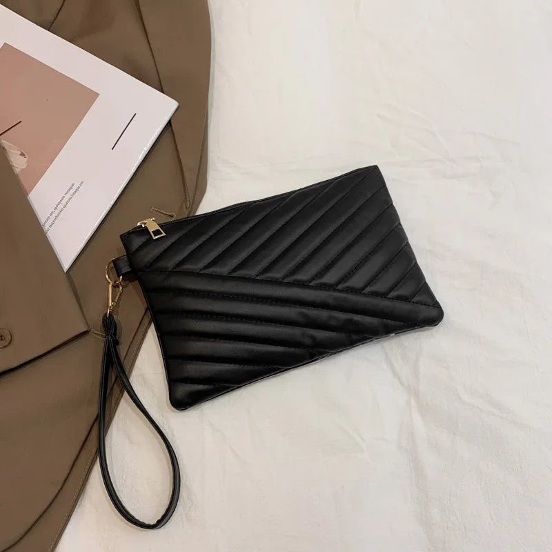 Chic Leather Envelope Wristlet Bag for Women