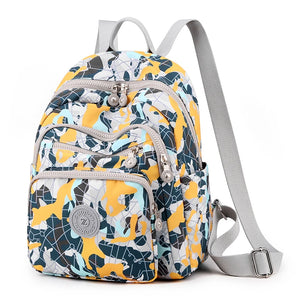 Women's Multi-functional Graffiti Travel Backpack Waterproof Nylon Shoulder Bag
