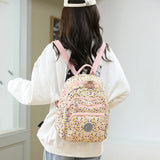 Women's Multi-functional Graffiti Travel Backpack Waterproof Nylon Shoulder Bag