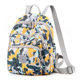 Women's Multi-functional Graffiti Travel Backpack Waterproof Nylon Shoulder Bag