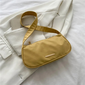 Women Zipper Shoulder Bag Oxford Cloth Underarm Bag Handbags