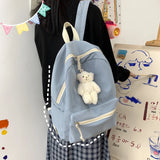 Japanese Harajuku Ulzzang Solid School Bag Teenage Girl Backpack