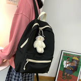 Japanese Harajuku Ulzzang Solid School Bag Teenage Girl Backpack