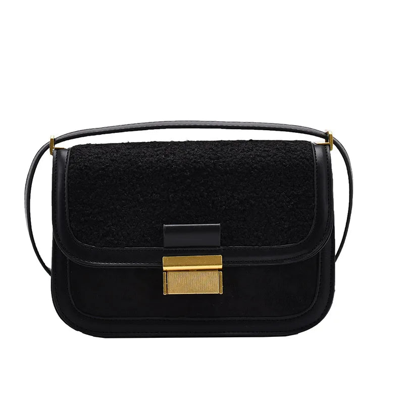 Women Small Square Bag Winter Shoulder Messenger Bag