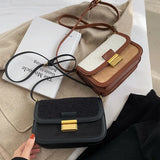 Women Small Square Bag Winter Shoulder Messenger Bag