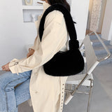 Faux Rabbit Mink Fur Shoulder Bag Plush Soft Totes Handbag