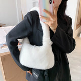 Faux Rabbit Mink Fur Shoulder Bag Plush Soft Totes Handbag