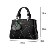 PU Leather Handbags Ladies Shoulder Bags Female Crossbody Bag with Hair Ball Pen