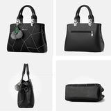 PU Leather Handbags Ladies Shoulder Bags Female Crossbody Bag with Hair Ball Pen