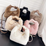 High-End Wool Furry Lunch Box Bag for Women