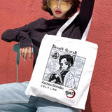 Demon Slayer Anime Shoulder Bag Canvas Shopper Large Women's Bag