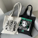Demon Slayer Anime Shoulder Bag Canvas Shopper Large Women's Bag