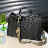 Women Green Large Shoulder Bag Padded Nylon Cotton Shoulder Bags Lady