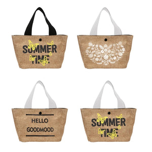 Holiday Beach Jute Bag for Women - Stylish Handbag Purse Gunny Bag