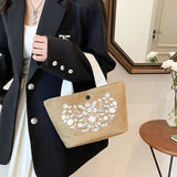 Holiday Beach Jute Bag for Women - Stylish Handbag Purse Gunny Bag