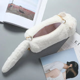 Cat Plush Shoulder Bag for Women Lady Fur Messenger Doll Mini Phone Bag