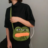 Plush Cartoon Frog Shoulder Bag