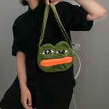 Plush Cartoon Frog Shoulder Bag