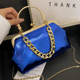 Women Silver Green Shoulder Bag Handbags and Purses with Chain