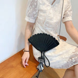 Women's Tassel Shoulder Bag with Chain - Summer Shell Bag