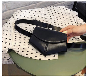 Women Waist Pack PU Shell Bag Phone Crossbody Purse
