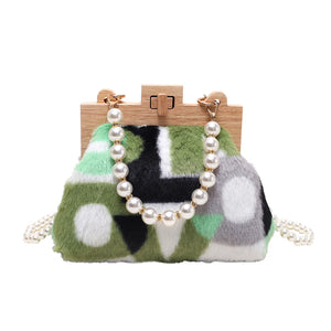 Faux Fur Crossbody Bag Small Flap Shoulder Messenger Bag Women