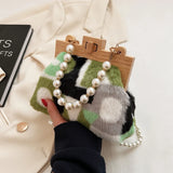 Faux Fur Crossbody Bag Small Flap Shoulder Messenger Bag Women
