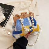 Faux Fur Crossbody Bag Small Flap Shoulder Messenger Bag Women