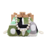 Faux Fur Crossbody Bag Small Flap Shoulder Messenger Bag Women